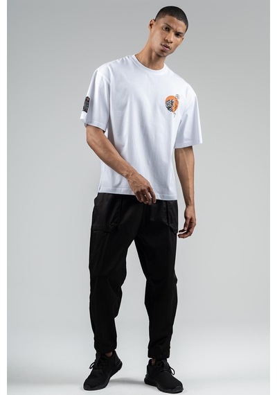 Maraton Sportswear Oversize Erkek Bisiklet Yaka Kısa Kol Basic Beyaz T-shirt 23243-beyaz Beyaz