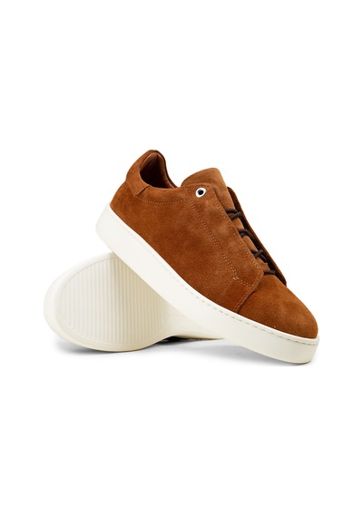 Deery Erkek Hakiki Süet Taba Renk Gizli Bağcıklı Sneaker - 04444mtbae02