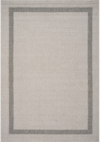 Retro Plain Krem Gri Bordürlü Halı A3234a Krem Gri