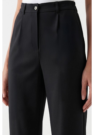 Goffra Kadın Flexon Ultra Esnek Relaxed Beli Lastikli Jogger Pantolon Siyah W702-r0433-07