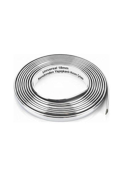 18mm 5 Metre Krom Nikelaj Şerit Yapışkanlı Araç Dış Trim, Panjur & Kapı Dekor Bandı