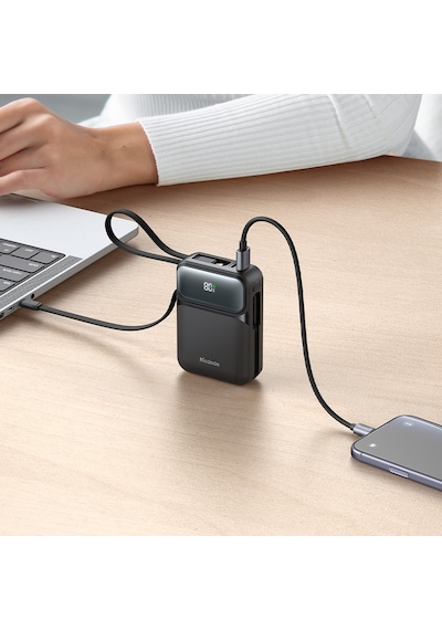 Mcdodo Mc-9930 20000mah 45w Pd Hızlı Şarj Dahili Kablolu Powerbank Siyah
