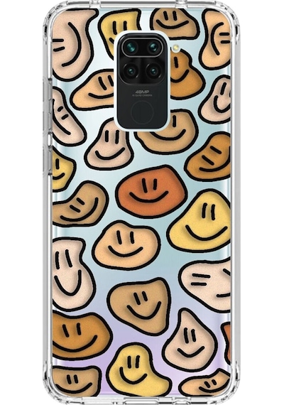 Xiaomi Redmi Note 9 Uyumlu Şeffaf Kılıf Wallpaper 8 Tasarımlı