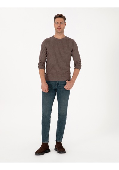 Pierre Cardin Erkek Vizon Kazak /triko 50315717-vr052 Vizon