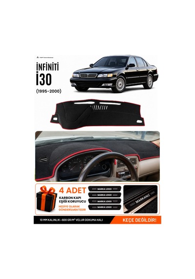 Infınıtı İ30 1995-2000 Uyumlu Torpido Örtüsü, Torpido Kılıfı - Siyah Kırmızı