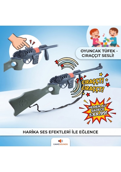 Oyuncak Tüfek Jaguar Cırcır Sesli 70 Cm Diğer