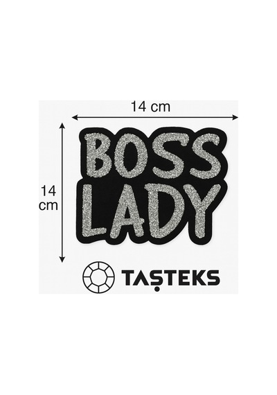 Taşlı Ütülenebilen Veya Sticker Olarak Kullanılabilen 'boss Lady' Yazı Modeli
