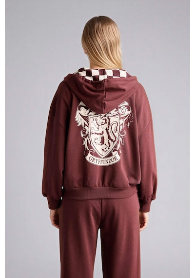 Defacto Harry Potter Oversıze Kapüşonlu Baskılı Hırka H0242ax26spbn320 Kahve-bn320