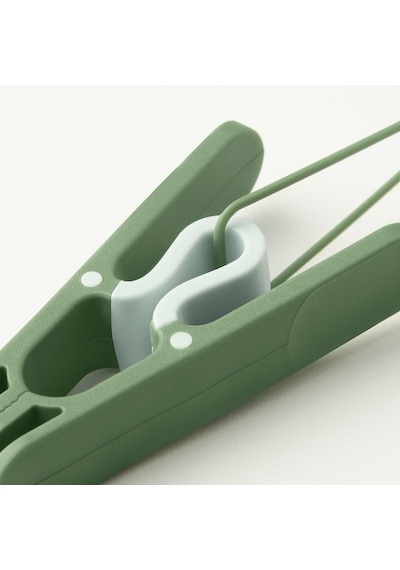 Ikea Slibb Yeşil Mandal Seti, Halka İle Asma Aparatı, 8'li Set, 10 Cm, Çamaşır Mandalı Diğer