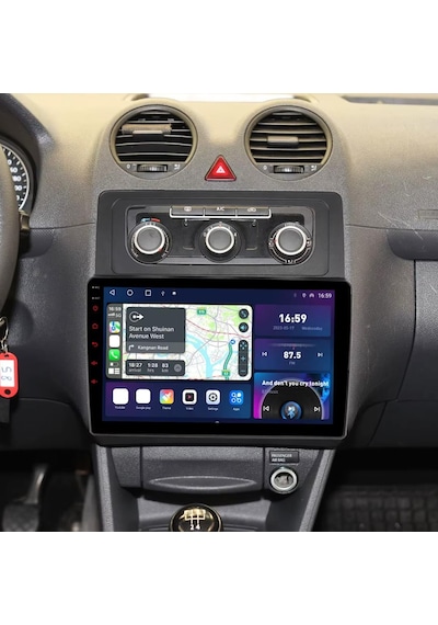 Volkswagen Caddy Dijital Klima Android Multimedya Sistemi 4-64 Cadence R18 2004-2015 Ön Kayıt Kamera li 9"