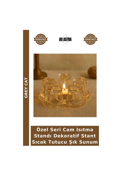 Özel Seri Cam Isıtma Standı Dekoratif Stant Sıcak Tutucu Şık Sunum Çok Renkli