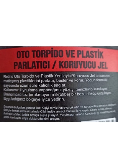 Redno Oto Torpido Plastik Aksam Parlatıcı Bakım Jeli 250 Gr 3 Ade