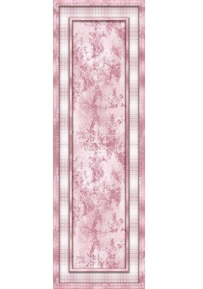 Pembe Çerçeveli Desen Premium Masa Örtüsü Runner Rnr400n11