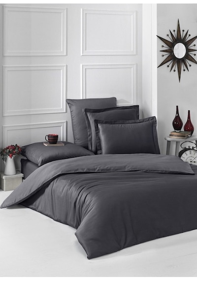 Paradise Düz Çift Kişilik Nevresim Takımı Gri (411661168)