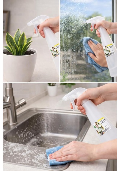Sprey Şişesi, 400 Ml, Çok Amaçlı Kullanım, Bitki Sulama Ve Cam Temizleme İçin Beyaz