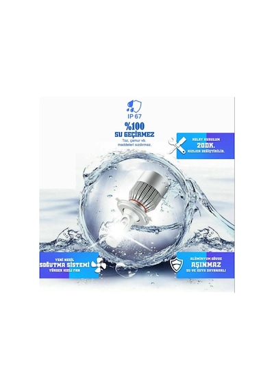 Xenon H7 Led Araba Far Ampül Xenon Led Şimşek Etkili