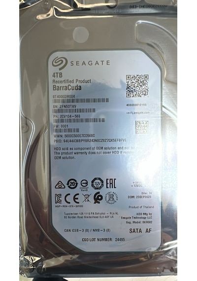 3.5" Seagate Barracuda St4000dm004 Sata 3.0 5400 Rpm 3.5" 4 Tb Harddisk Diğer