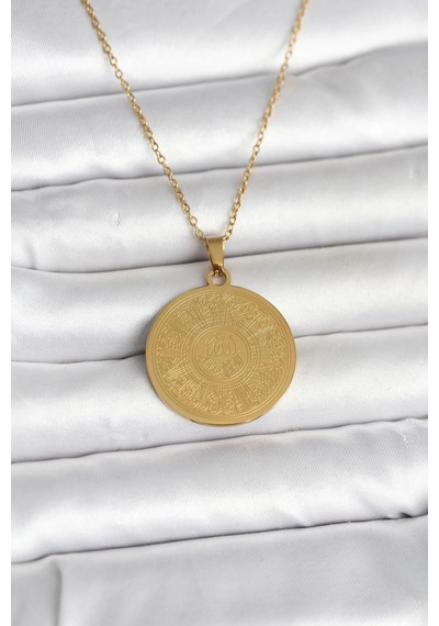 316l Çelik Gold Renk Ayetel Kürsi Yazılı Kolye Renkli 88610276