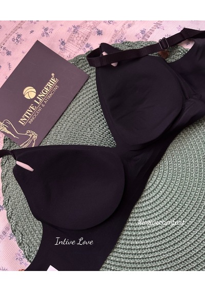 Softease V Yaka Balensiz Dikişsiz Lazer Kesim Rahat Soft Kumaştan Siyah