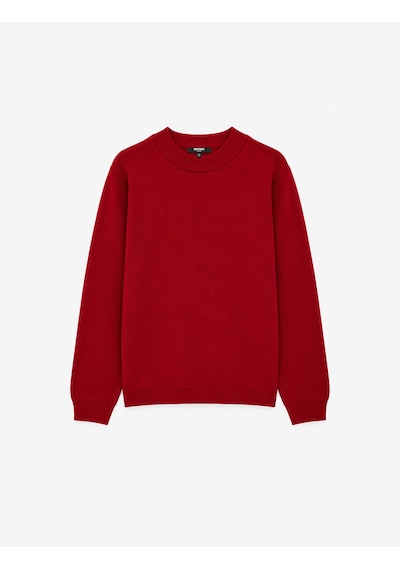 Koton Uzun Kollu Regular Fit Yarım Balıkçı Yaka Basic Triko Kazak Bordo 7wam70042ht