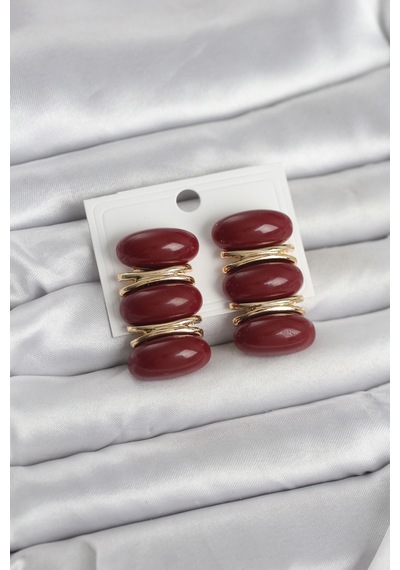Bordo Vintage Model Gold Renk Kadın Küpe - Tj-bkp11676 Diğer