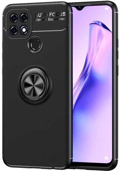 Oppo A15 Kılıf Zore Ravel Yüzüklü Silikon Kılıf