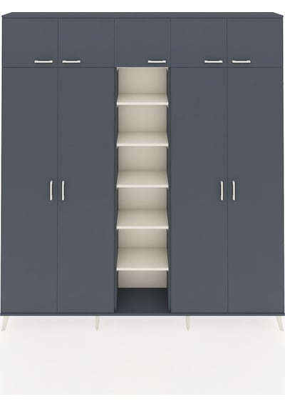 Arges Dolap 18 Raflı 9 Kapaklı 220x30x243 Antrasit-antrasit/aytaşı Antrasıt/aytası Arges Dolap 18 Raflı 9 Kapaklı 220x30x243 Antrasit-antrasit/aytaşı Antrasıt/aytası