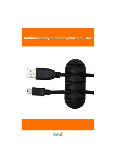 Yapıştırmalı 5 Kanallı Kablo Tutucu 3 Adet 1 Adet