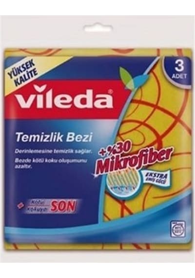 Vileda 2 Paket 3 Lü 30% Mikrofiberli Mutfak Bezi Sarı