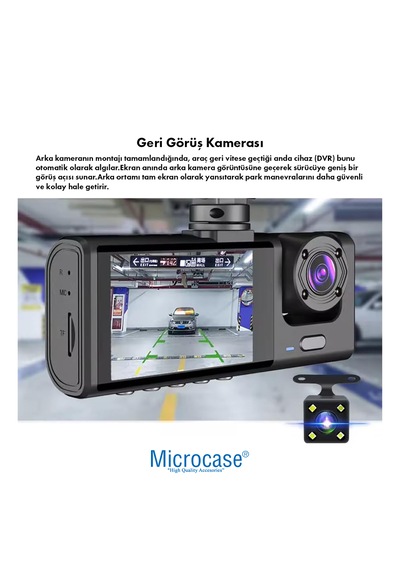 Microcase Wifi Destekli Black Box 1080p Araç İçi Kamera Super Hd 1080p Trafik Recorder - Al5759