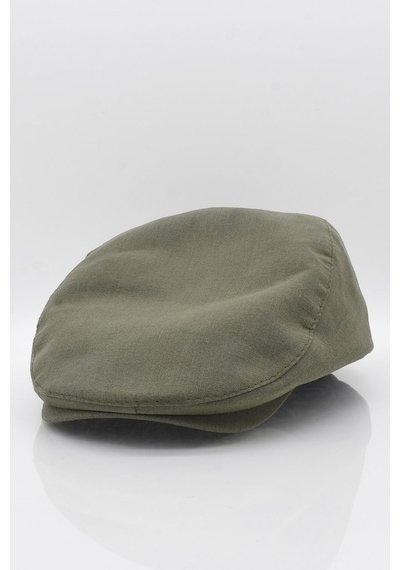 Külah Erkek Haki Kasket Keten Yazlık Flat Cap Şapka Haki-Standart