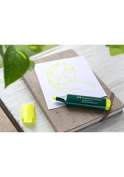 Faber-castell 1548 Fosforlu Kalem Sarı, Uzun Ömürlü, Yeniden Doldurulabilir, Dayanıklı Plastik Gövde 124-Pembe