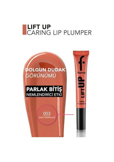 Flormar Lift Up Dolgun Görünüm Veren & Hyaluronik Asit Etkili Dudak Parlatıcısı 003 Sweet Marmalade