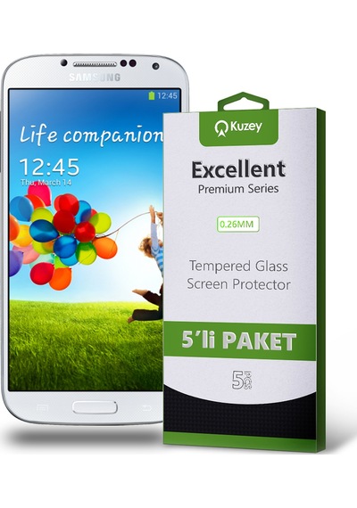Samsung Galaxy S4 ile Uyumlu Temperli Ekran Koruyucu Kırılmaz Cam Ekonomik 5'li Paket