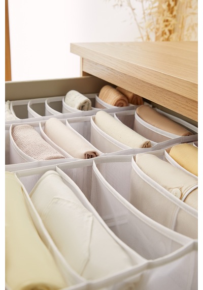 Ocean Home Textile 3'lü Bölmeli Beyaz Renk File Çekmece İçi Düzenleyici Set