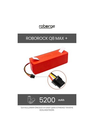 Roborock Q8 Max + Robot Süpürge Uyumlu Batarya 5200 Mah - Muadil Ürün