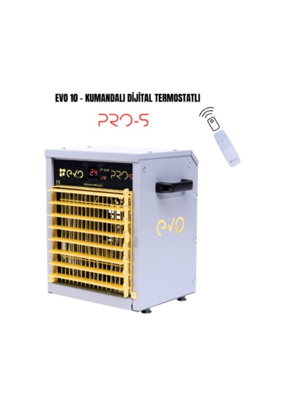 Evo10 Pros - 10 Kw Kumandalı Ve Dijital Endüstriyel Elektrikli Fanlı Isıtıcı