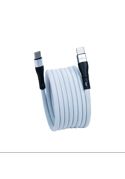 Bmcc-04 Beyaz Usb-c-c Manyetik Kablo 1 M, 100 W Süper Hızlı Şar