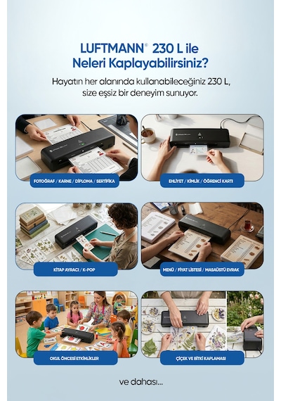 230 L A4 Laminasyon Makinesi Ve 40 Adet Laminasyon Filmi