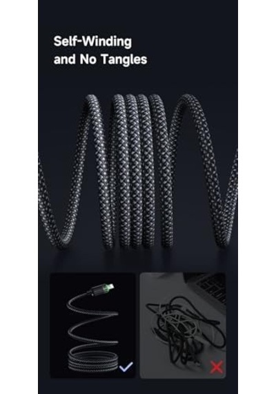 Ca-6000 1.2 M Usb-a To Lightning 3a Manyetik Sarılabilir Kablo