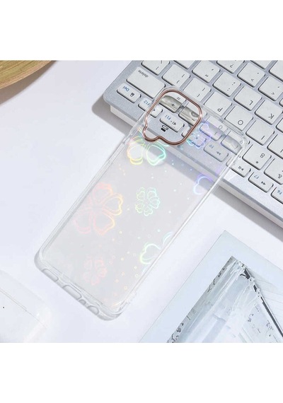 Samsung Uyumlu Galaxy M22 Kılıf Zore Sidney Desenli Sert Kapak Flower No3