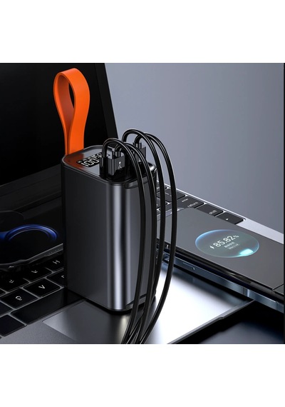 Venandin Opulix Pwb30b1 30.000 Mah Led Göstergeli 22.5w 100w Hızlı Kendinden Kablolu Powerbank Siyah