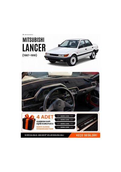 Mıtsubıshı Lancer 1987-1991 Uyumlu Torpido Örtüsü, Torpido Kılıfı - Siyah Bej