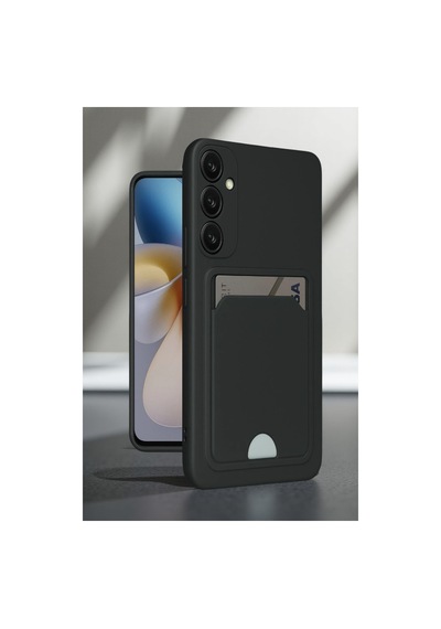 Samsung Galaxy A16 5g Uyumlu Kılıf Kelvin Kartvizitli Silikon - Siyah