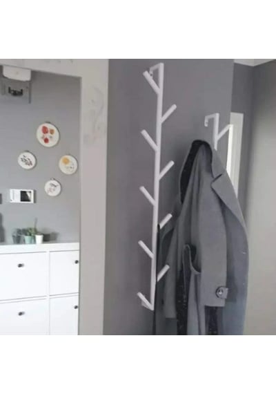 Fidan Metal Antre Çanta Banyo Bornoz Ve Havlu Askılığı 9askı-100c Beyaz - Beyaz
