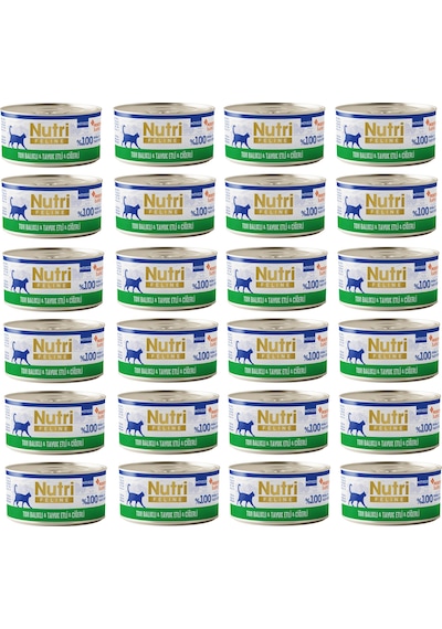 Nutri Feline Ton Balıklı, Tavuk Ve Ciğerli Mousse Tahılsız Yetişkin Kedi Konservesi 70 G X 24 Adet