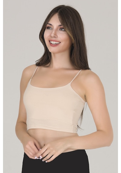 Sensu Kadın Ip Askılı Ten Crop Büstiyer - Bst1003 Ten