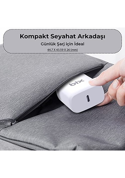 Bx-pd20ta 20w Pd Type-c Hızlı Şarj Adaptörü Huawei Hızlı Şarj Protokolü Destekli, İphone 15 / İphone 15 Pro Max