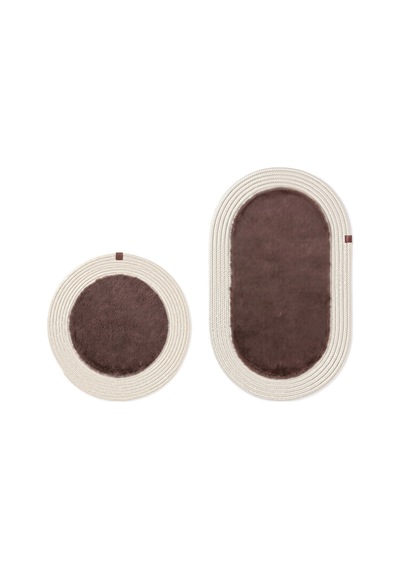 Banyo Paspası Takımı 60x100+60x60 Cm Düz Mouss Kahve & Krem