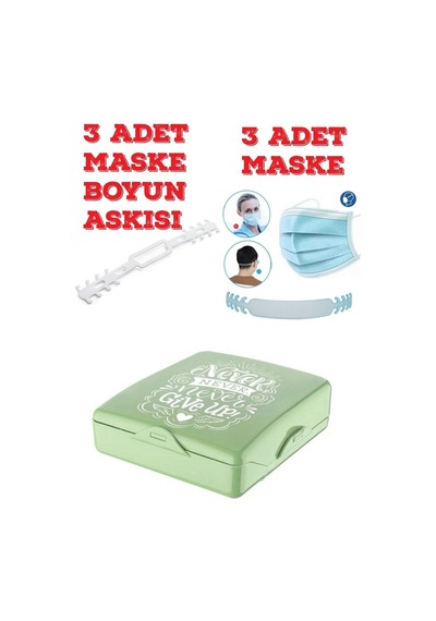 Pratik Kilitli Maske Koruma Saklama & Taşıma Kabı Kutusu 3 Ad Diğer